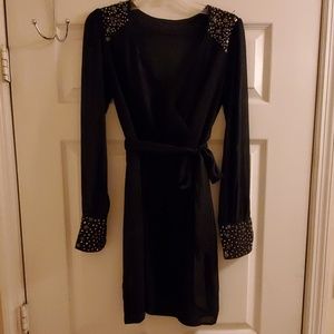 Black wrap dress